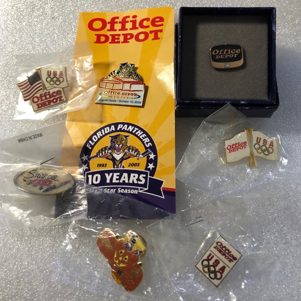Vintage Office Depot Pin set